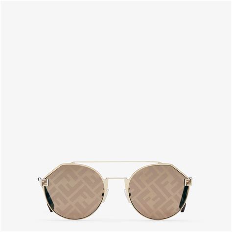 fendi gold colored sunglasses|fendi sunglasses men.